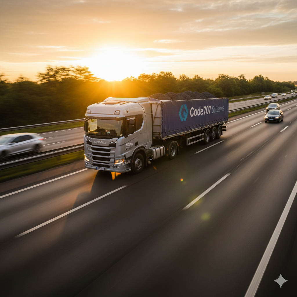 Caminhão em rodovia